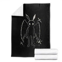 Creepy Cute Mothman Throw Blanket Alt Goth Grunge Horror Aesthetic Cryptid - Wonder Print Shop
