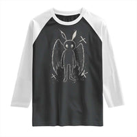 Creepy Cute Mothman Raglan Shirt Alt Goth Grunge Horror Aesthetic Cryptid - Wonder Print Shop