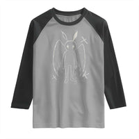 Creepy Cute Mothman Raglan Shirt Alt Goth Grunge Horror Aesthetic Cryptid - Wonder Print Shop