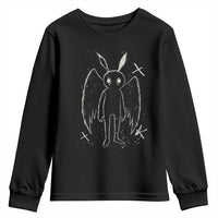 Creepy Cute Mothman Youth Sweatshirt Alt Goth Grunge Horror Aesthetic Cryptid - Wonder Print Shop
