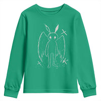 Creepy Cute Mothman Youth Sweatshirt Alt Goth Grunge Horror Aesthetic Cryptid - Wonder Print Shop