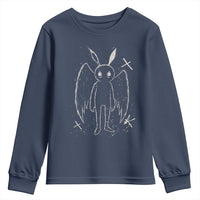 Creepy Cute Mothman Youth Sweatshirt Alt Goth Grunge Horror Aesthetic Cryptid - Wonder Print Shop