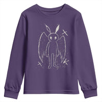 Creepy Cute Mothman Youth Sweatshirt Alt Goth Grunge Horror Aesthetic Cryptid - Wonder Print Shop