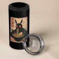 Funny Mothman Ramen 4 in 1 Can Cooler Tumbler Japanese Kawaii Noodles Cryptid Retro Manga Anime - Wonder Print Shop