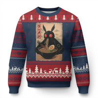 Funny Mothman Ramen Ugly Christmas Sweater Japanese Kawaii Noodles Cryptid Retro Manga Anime - Wonder Print Shop
