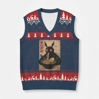 Funny Mothman Ramen V-Neck Knit Sweater Vest Japanese Kawaii Noodles Cryptid Retro Manga Anime - Wonder Print Shop