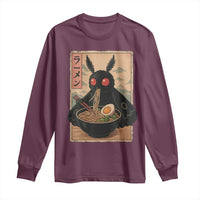 Funny Mothman Ramen Long Sleeve Shirt Japanese Kawaii Noodles Cryptid Retro Manga Anime - Wonder Print Shop