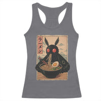 Funny Mothman Ramen Racerback Tank Top Japanese Kawaii Noodles Cryptid Retro Manga Anime - Wonder Print Shop