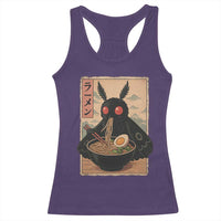 Funny Mothman Ramen Racerback Tank Top Japanese Kawaii Noodles Cryptid Retro Manga Anime - Wonder Print Shop
