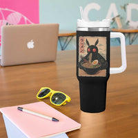 Funny Mothman Ramen Tumbler With Handle Japanese Kawaii Noodles Cryptid Retro Manga Anime - Wonder Print Shop
