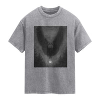 Mothman Washed Cotton T-Shirt Horror Poster Halloween Cryptid Lover