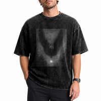 Mothman Washed Cotton T-Shirt Horror Poster Halloween Cryptid Lover