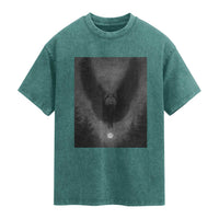 Mothman Washed Cotton T-Shirt Horror Poster Halloween Cryptid Lover