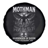 Mothman Spare Tire Cover Horror Poster Halloween Harbinger of Doom Cryptid Creature - Wonder Print Shop