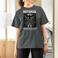 Mothman T Shirt For Women Horror Poster Halloween Harbinger of Doom Cryptid Creature - Wonder Print Shop