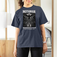 Mothman T Shirt For Women Horror Poster Halloween Harbinger of Doom Cryptid Creature - Wonder Print Shop
