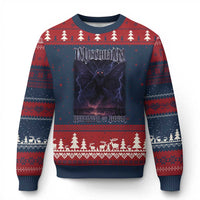 Mothman Ugly Christmas Sweater Black Bridge Folk Horror Cryptid Fan