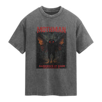 Mothman Washed Cotton T-Shirt Horror Harbinger of Doom Urban Myth Cryptid Creature