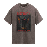 Mothman Washed Cotton T-Shirt Horror Harbinger of Doom Urban Myth Cryptid Creature