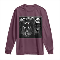 Mothman Long Sleeve Shirt Retro Horror Manga Urban Myth Cryptid Creature - Wonder Print Shop