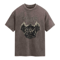 Retro Cryptid Hunter Washed Cotton T-Shirt Mothman Bigfoot Loch Ness Monster Cryptids