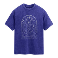 Mothman Washed Cotton T-Shirt Cryptid Paranormal Occult Horror Gothic Monster