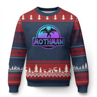 Mothman Ugly Christmas Sweater Retro Neon Cryptid Paranormal Horror Monster - Wonder Print Shop