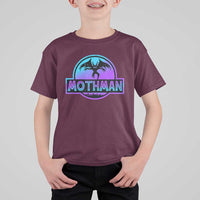 Mothman T Shirt For Kid Retro Neon Cryptid Paranormal Horror Monster - Wonder Print Shop