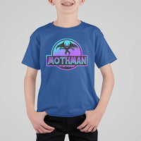 Mothman T Shirt For Kid Retro Neon Cryptid Paranormal Horror Monster - Wonder Print Shop