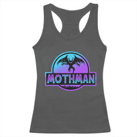Mothman Racerback Tank Top Retro Neon Cryptid Paranormal Horror Monster - Wonder Print Shop