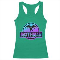 Mothman Racerback Tank Top Retro Neon Cryptid Paranormal Horror Monster - Wonder Print Shop