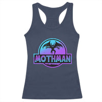 Mothman Racerback Tank Top Retro Neon Cryptid Paranormal Horror Monster - Wonder Print Shop