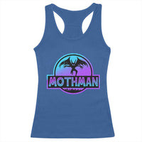 Mothman Racerback Tank Top Retro Neon Cryptid Paranormal Horror Monster - Wonder Print Shop