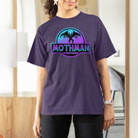 Mothman T Shirt For Women Retro Neon Cryptid Paranormal Horror Monster - Wonder Print Shop