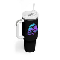 Mothman Tumbler With Handle Retro Neon Cryptid Paranormal Horror Monster - Wonder Print Shop