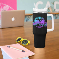 Mothman Tumbler With Handle Retro Neon Cryptid Paranormal Horror Monster - Wonder Print Shop