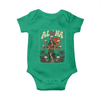 Aloha Skull Baby Onesie Hibiscus Flower Hula Dancer Dark Tropical Beach Gothic Hawaiian Vibe