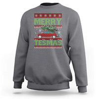 Funny Christmas Truck Sweatshirt Merry Tesmas Cybertruck Futuristic Car Ugly Sweater - Wonder Print Shop