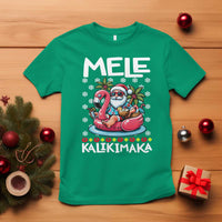 Mele Kalikimaka Hawaiian Christmas In July Hawaii Santa T Shirt Palm Tree Beach Tropical Xmas Gift Family Holiday - Wonder Print Shop