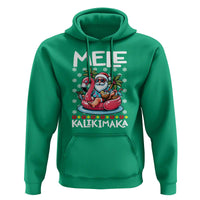 Mele Kalikimaka Hawaiian Christmas In July Hawaii Santa Hoodie Palm Tree Beach Tropical Xmas Gift Family Holiday