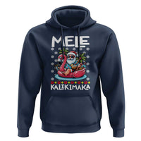 Mele Kalikimaka Hawaiian Christmas In July Hawaii Santa Hoodie Palm Tree Beach Tropical Xmas Gift Family Holiday