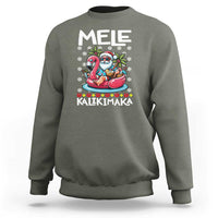 Mele Kalikimaka Hawaiian Christmas In July Hawaii Santa Sweatshirt Palm Tree Beach Tropical Xmas Gift Family Holiday - Wonder Print Shop