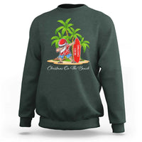 Hawaiian Christmas Santa Sweatshirt Christmas On The Beach Vacation - Wonder Print Shop