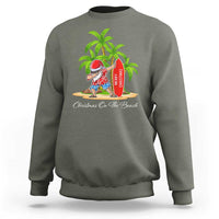 Hawaiian Christmas Santa Sweatshirt Christmas On The Beach Vacation - Wonder Print Shop