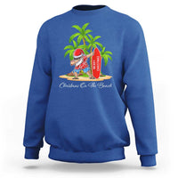Hawaiian Christmas Santa Sweatshirt Christmas On The Beach Vacation - Wonder Print Shop