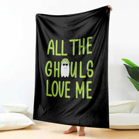 Halloween Boo Ghost Cute Costume Throw Blanket Funny All The Ghouls Love Me Shirt Boys Toddler Girls Kids Youth - Wonder Print Shop