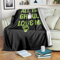Halloween Skeleton Boo Ghost Cute Costume Throw Blanket Funny All The Ghouls Love Me Shirt Boys Toddler Girls Kids Youth - Wonder Print Shop