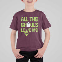 Halloween Skeleton Boo Ghost Cute Costume T Shirt For Kid Funny All The Ghouls Love Me Shirt Boys Toddler Girls Kids Youth - Wonder Print Shop