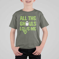 Halloween Skeleton Boo Ghost Cute Costume T Shirt For Kid Funny All The Ghouls Love Me Shirt Boys Toddler Girls Kids Youth - Wonder Print Shop