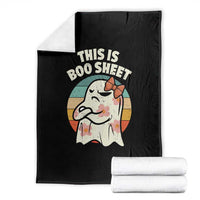 Retro Halloween Costume Women Throw Blanket This Is Boo Sheet Cute Spooky Ghost - Wonder Print Shop